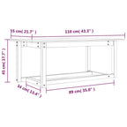 Couchtisch Weiß 110x55x45 cm Massivholz Kiefer