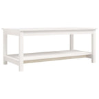 Couchtisch Weiß 110x55x45 cm Massivholz Kiefer