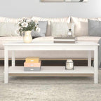 Couchtisch Weiß 110x55x45 cm Massivholz Kiefer