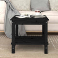 Couchtisch Schwarz 50x50x45 cm Massivholz Kiefer