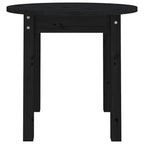 Couchtisch Schwarz Ø 45x40 cm Massivholz Kiefer