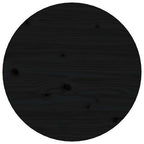 Couchtisch Schwarz Ø 45x40 cm Massivholz Kiefer