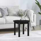 Couchtisch Schwarz Ø 45x40 cm Massivholz Kiefer