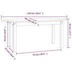 Couchtisch Grau 110x55x45 cm Massivholz Kiefer