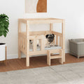 Hundebett 65,5x50,5x70 cm Massivholz Kiefer