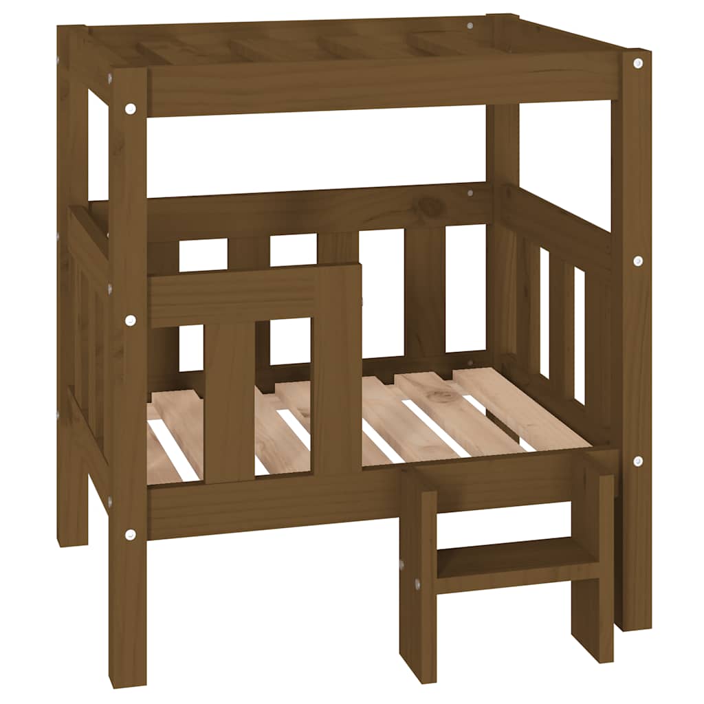 Hundebett Honigbraun 65,5x50,5x70 cm Massivholz Kiefer
