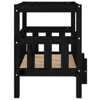 Hundebett Schwarz 65,5x50,5x70 cm Massivholz Kiefer