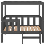 Hundebett Grau 95,5x73,5x90 cm Massivholz Kiefer