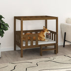 Hundebett Honigbraun 95,5x73,5x90 cm Massivholz Kiefer