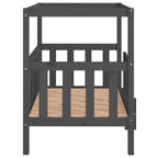 Hundebett Grau 105,5x83,5x100 cm Massivholz Kiefer