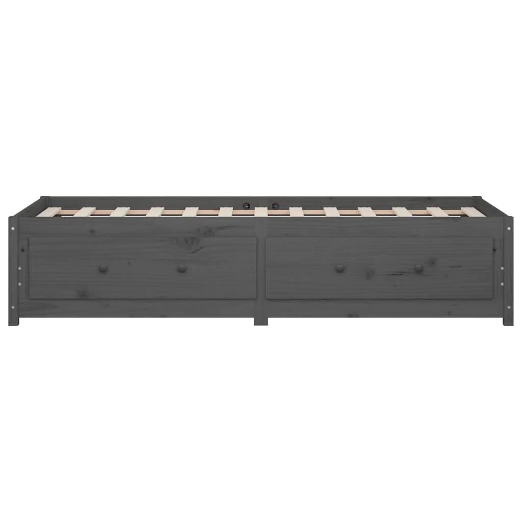 Tagesbett Grau 90x200 cm Massivholz Kiefer