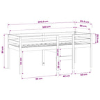 Hochbett 80x200 cm Massivholz Kiefer