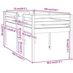 Hochbett 75x190 cm Massivholz Kiefer