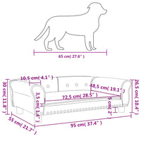 Hundebett Blau 95x55x30 cm Samt