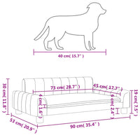 Hundebett Creme 90x53x30 cm Kunstleder