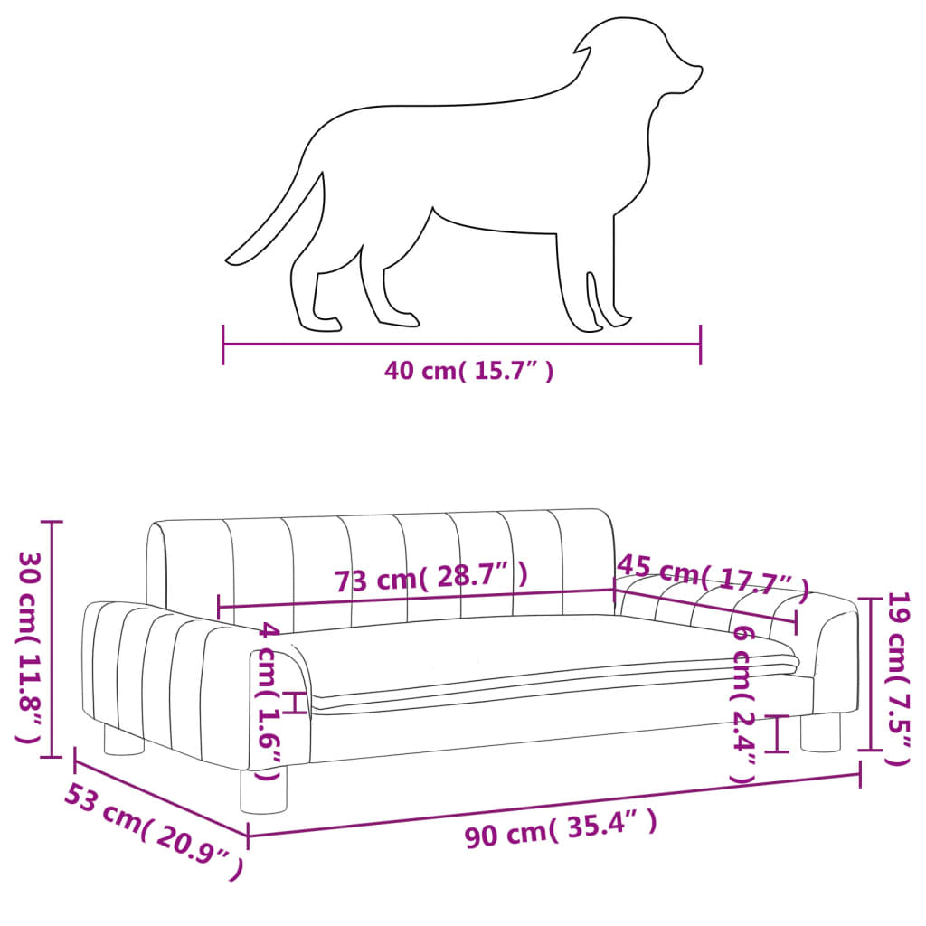 Hundebett Braun 90x53x30 cm Kunstleder