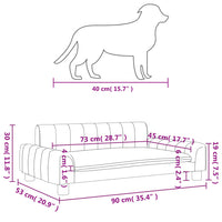 Hundebett Braun 90x53x30 cm Kunstleder