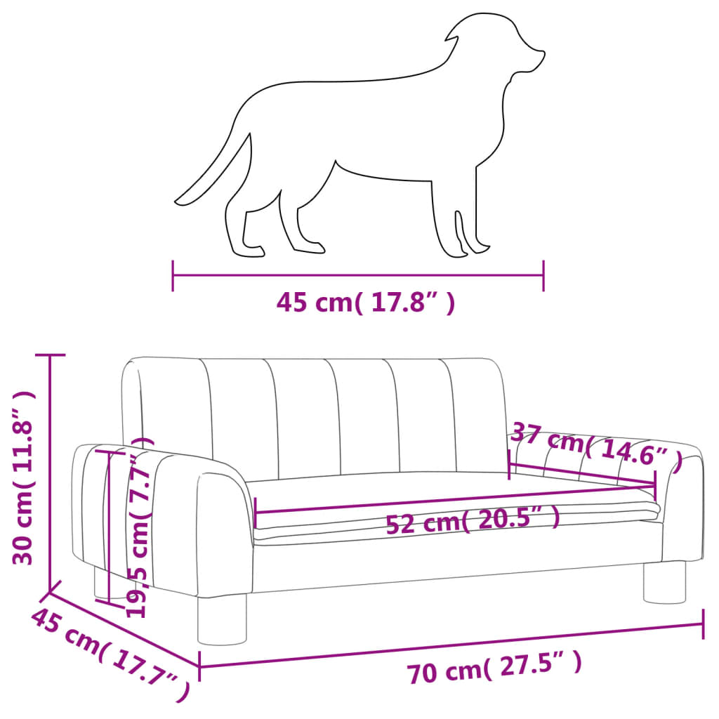 Hundebett Braun 70x45x30 cm Kunstleder