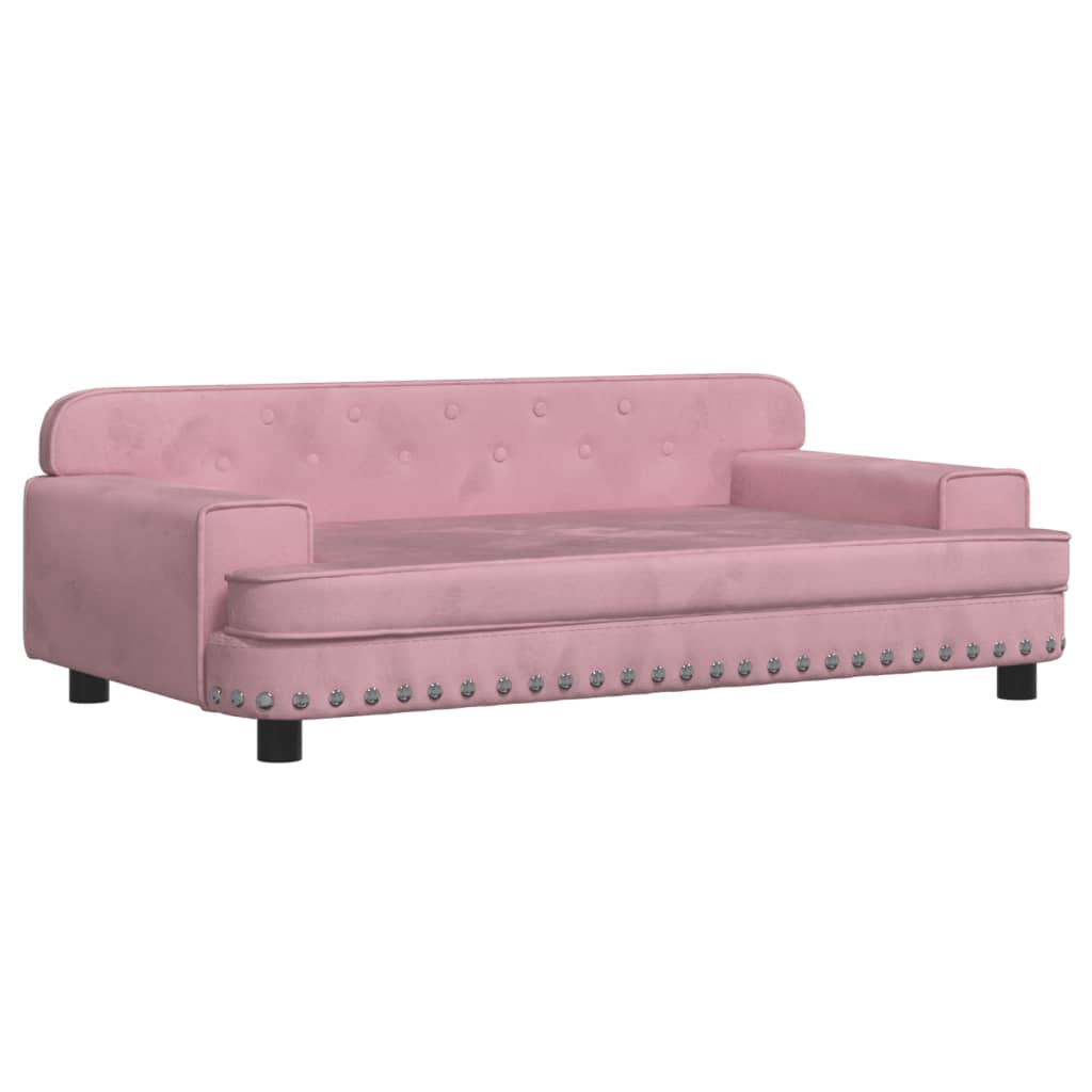 Hundebett Rosa 90x53x30 cm Samt