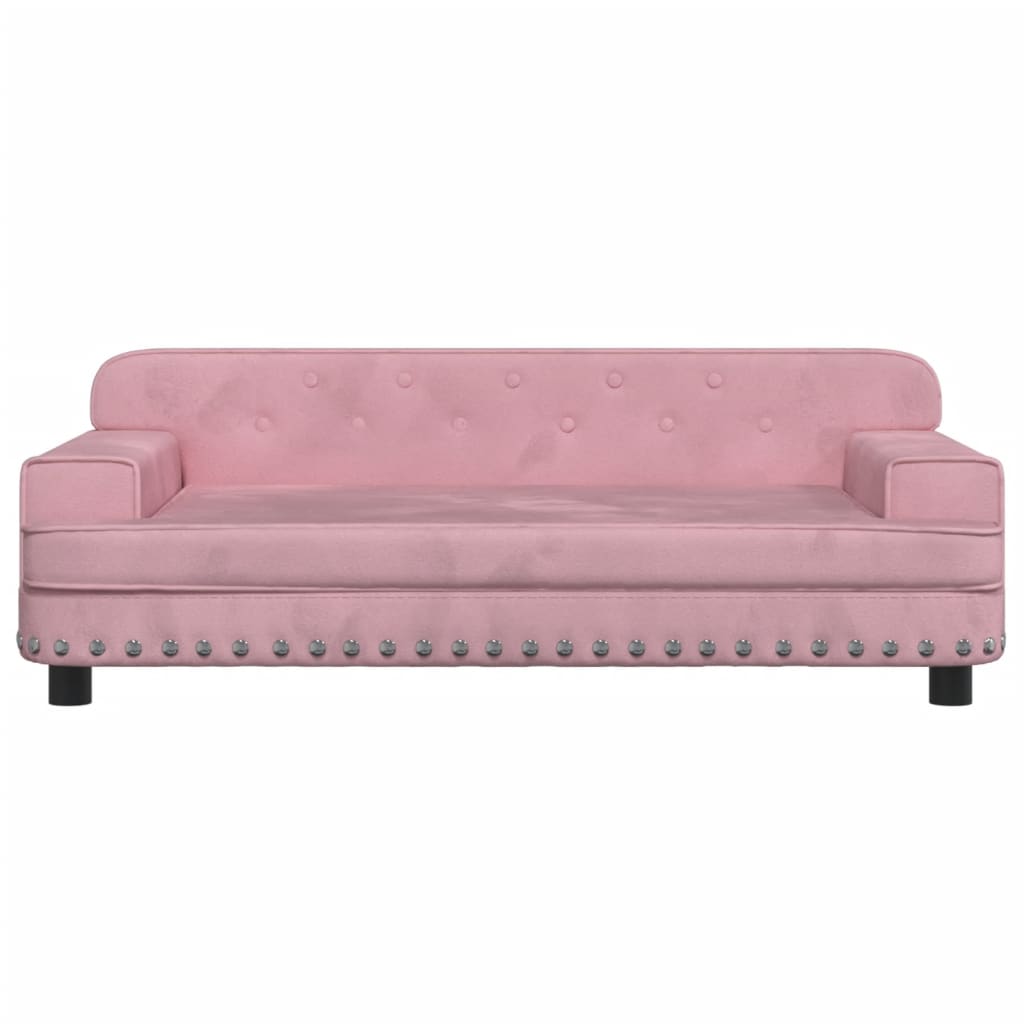 Hundebett Rosa 90x53x30 cm Samt