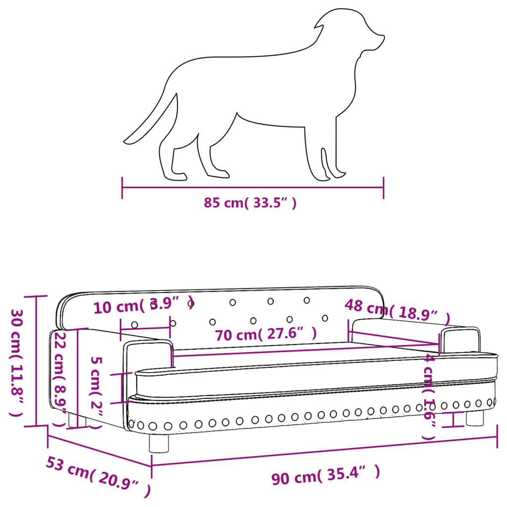 Hundebett Creme 90x53x30 cm Kunstleder