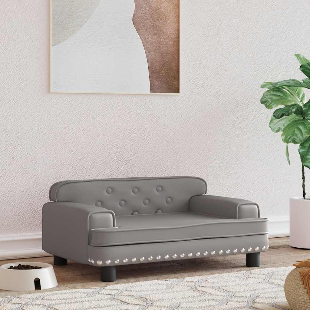 Hundebett Grau 70x45x30 cm Kunstleder