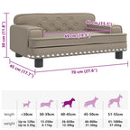 Hundebett Cappuccino-Braun 70x45x30 cm Kunstleder