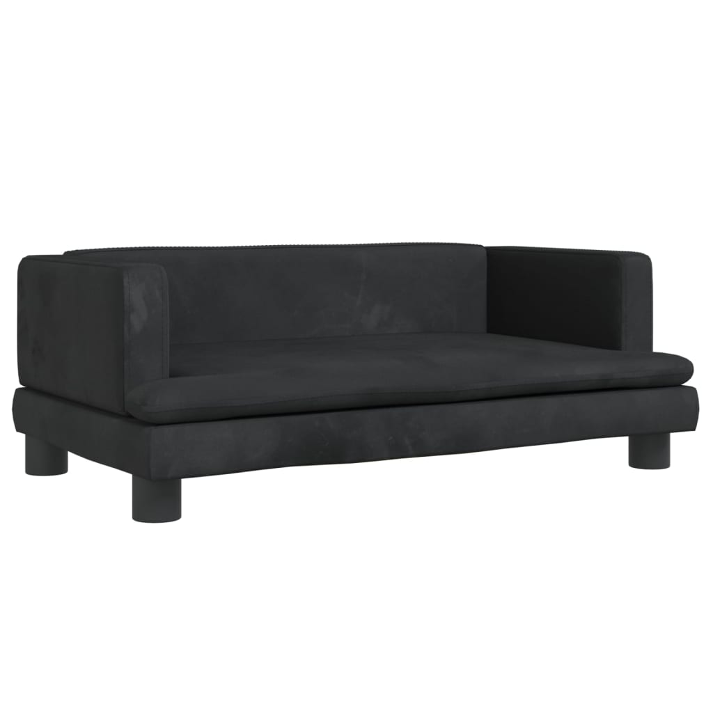 Hundebett Schwarz 80x45x30 cm Samt