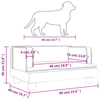 Hundebett Blau 60x40x30 cm Samt