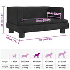 Hundebett Schwarz 60x40x30 cm Samt