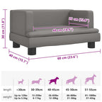 Hundebett Grau 60x40x30 cm Kunstleder