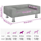 Hundebett Hellgrau 70x45x26,5 cm Samt