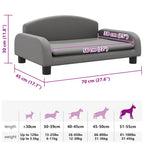 Hundebett Grau 70x45x30 cm Kunstleder