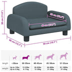 Hundebett Dunkelgrau 50x40x30 cm Stoff