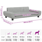Hundebett Hellgrau 100x54x33 cm Samt