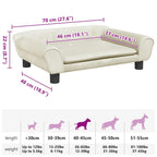 Hundebett Creme 70x48x22 cm Samt