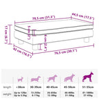 Hundebett mit Verlängerung Blau 100x50x30 cm Samt