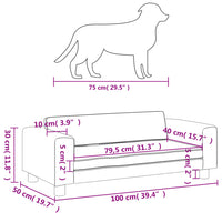 Hundebett mit Verlängerung Rosa 100x50x30 cm Samt