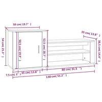 Schuhschrank Weiß 130x35x54 cm Holzwerkstoff