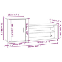 Schuhschrank Hochglanz-Weiß 130x35x54 cm Holzwerkstoff