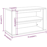 Schuhregal Weiß 75x35x45 cm Holzwerkstoff