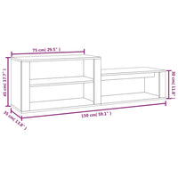 Schuhschrank Weiß 150x35x45 cm Holzwerkstoff