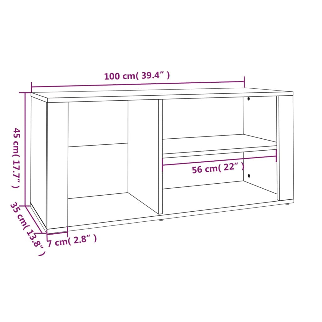 Schuhregal Hochglanz-Weiß 100x35x45 cm Holzwerkstoff