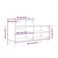 Schuhregal Weiß 102x36x60 cm Holzwerkstoff