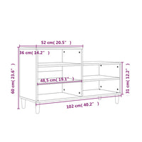 Schuhregal Hochglanz-Weiß 102x36x60 cm Holzwerkstoff