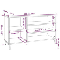 Schuhregal Weiß 102x36x60 cm Holzwerkstoff