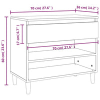 Schuhregal Weiß 70x36x60 cm Holzwerkstoff