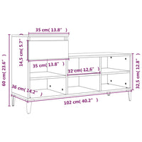 Schuhregal Hochglanz-Weiß 102x36x60 cm Holzwerkstoff