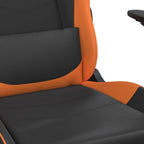 Gaming-Stuhl mit Fußstütze Schwarz und Orange Kunstleder