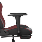 Gaming-Stuhl mit Fußstütze Schwarz und Weinrot Kunstleder